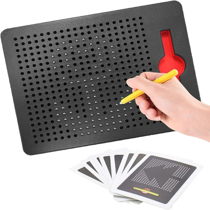 Magnetic Bead Drawing Board with Pen & Cards