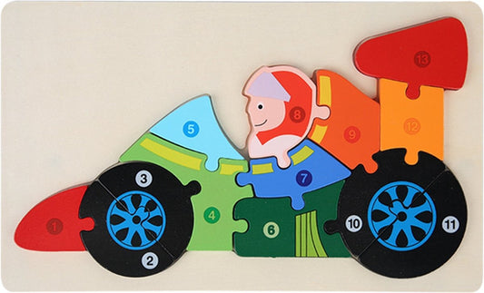Wooden 3D Number Sorting Puzzle ( 20+ Designs )