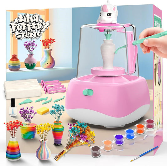 Kids Electric Unicorn Pottery Machine and Painting Kit