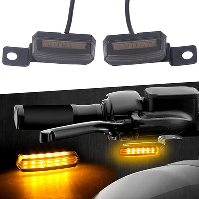 Motorcycle Handlebar LED Turn Signal Lights – 12V Waterproof Universal Indicators (Pair)