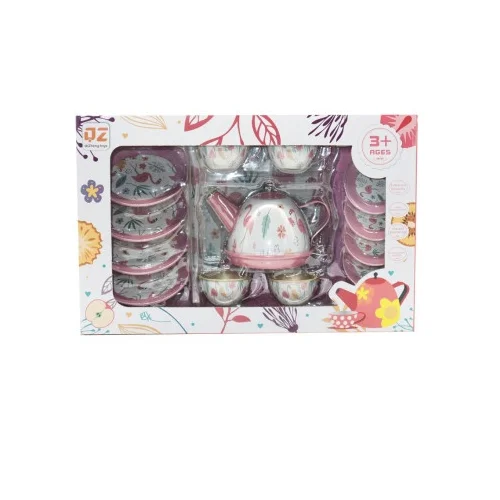 Flamingo themed stainless steel tea set for kids