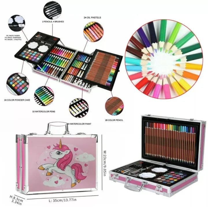 145Pcs Premium Unicorn-Themed Kids Painting Kit Briefcase 1