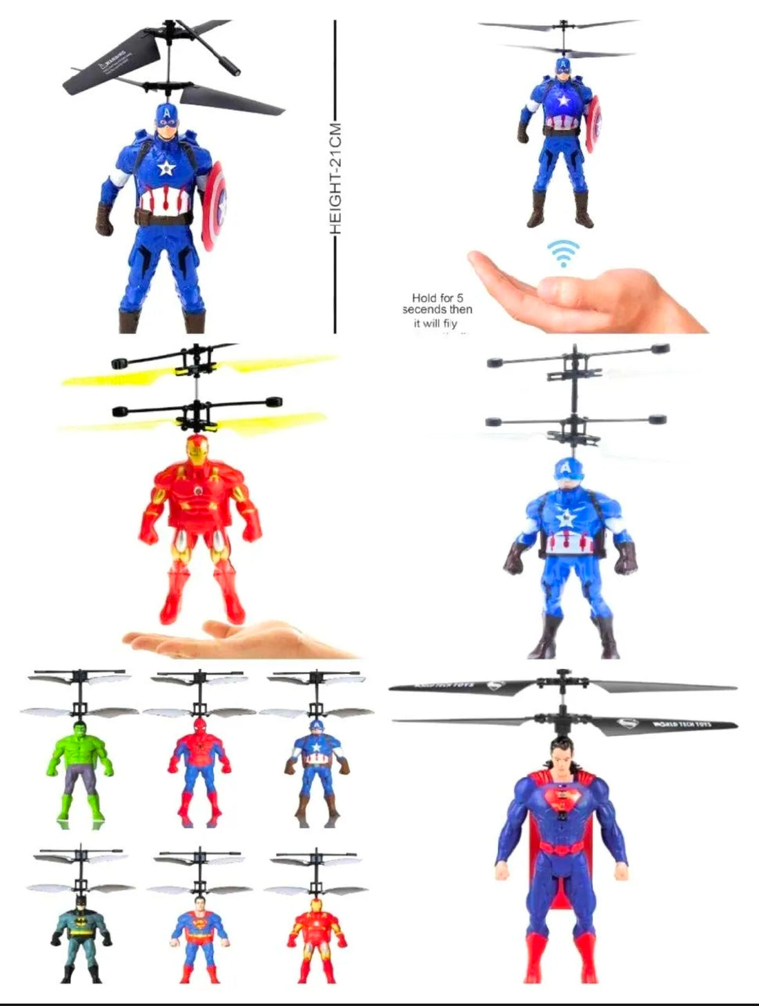 Flying Captain America Helicopter Toy With Gesture Control