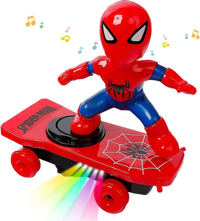 Spider-Man Electric Stunt Skateboard Toy with LED Lights