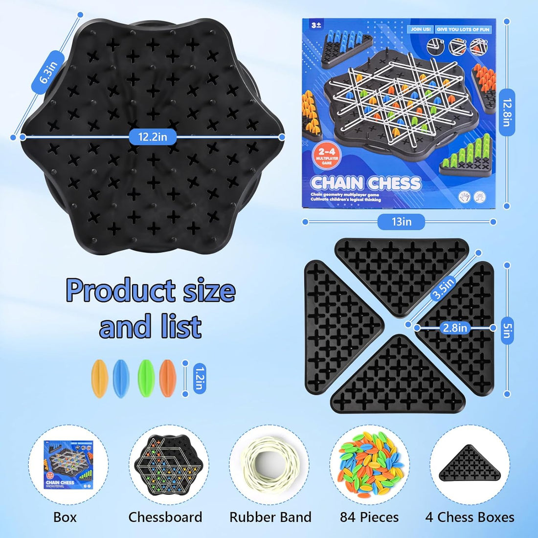 Chain Triangle Chess Strategy Game – 2 to 4 Players