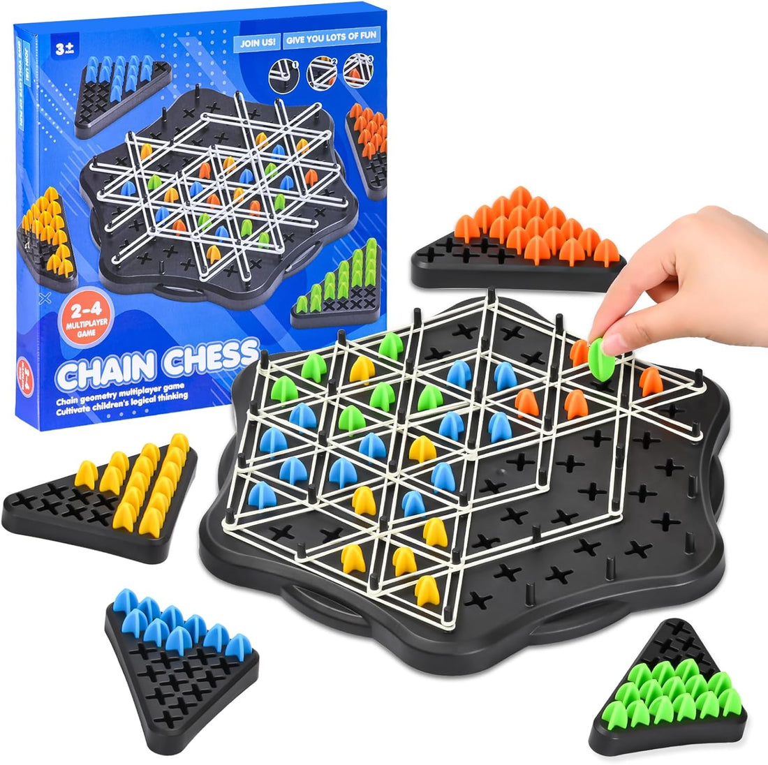 Chain Triangle Chess Strategy Game – 2 to 4 Players