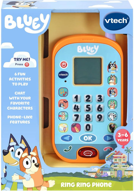 VTech Bluey Ring Ring Phone in retail packaging
