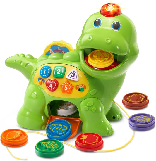 VTech Chomp and Count Dino with colourful food pieces